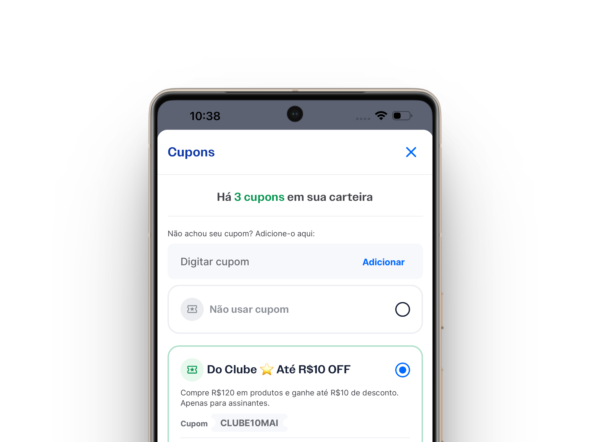 Interface da solução — Carteira de Cupons
