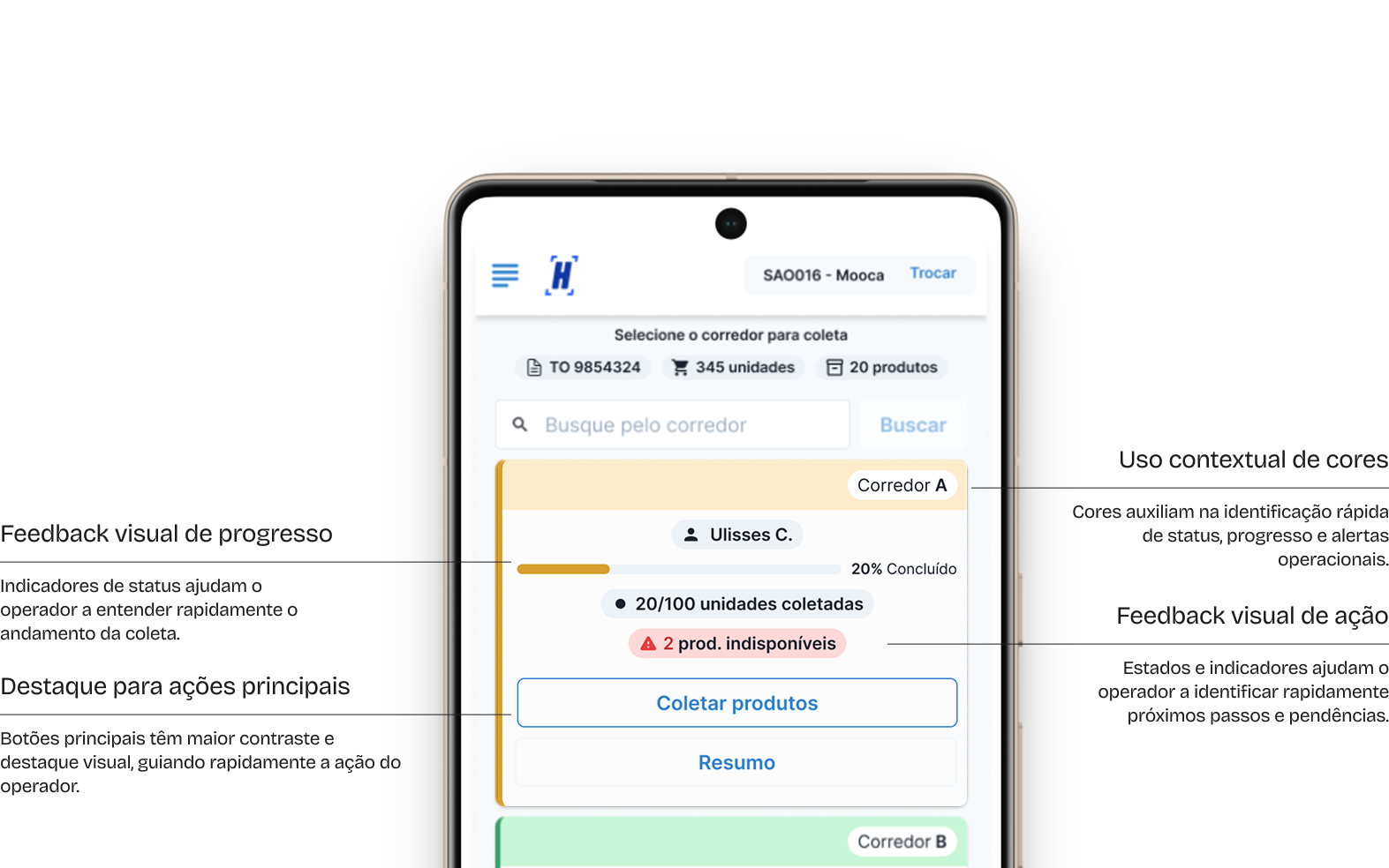 Antes × Depois — interface antiga vs HUBR
