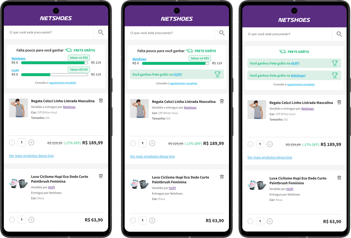 Solução final — comunicação de frete grátis por seller